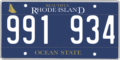 RI license plate 991934