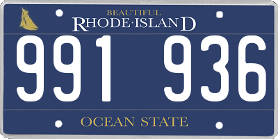 RI license plate 991936