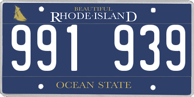 RI license plate 991939