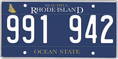 RI license plate 991942