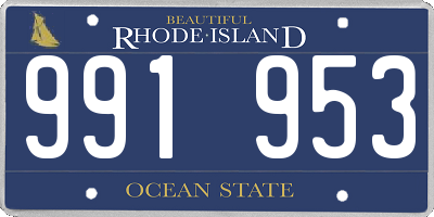 RI license plate 991953