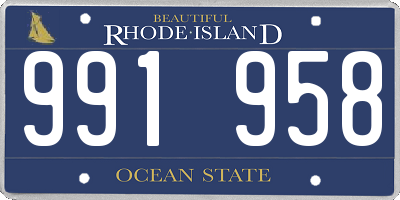 RI license plate 991958