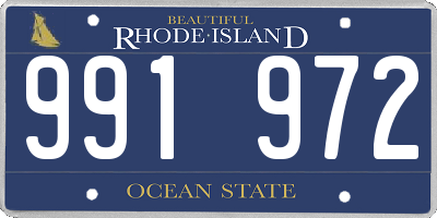 RI license plate 991972