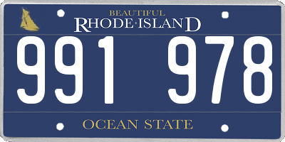 RI license plate 991978