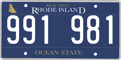 RI license plate 991981