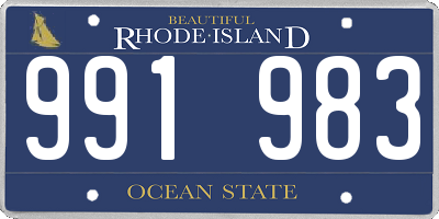 RI license plate 991983