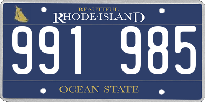 RI license plate 991985