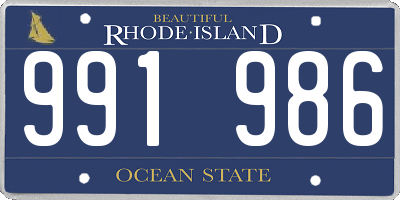 RI license plate 991986