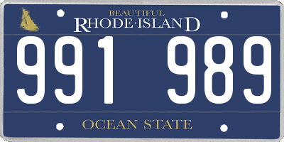 RI license plate 991989