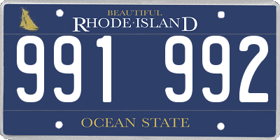 RI license plate 991992