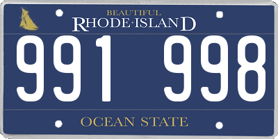 RI license plate 991998