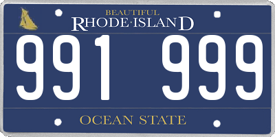 RI license plate 991999