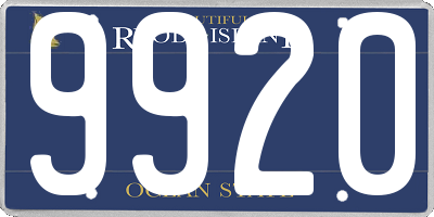 RI license plate 9920