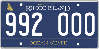 RI license plate 992000