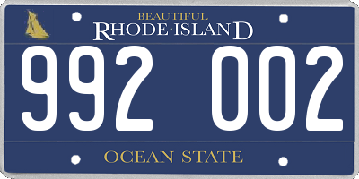 RI license plate 992002