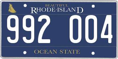 RI license plate 992004