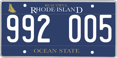 RI license plate 992005