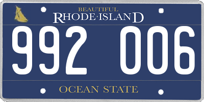 RI license plate 992006