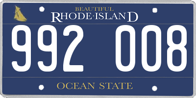 RI license plate 992008