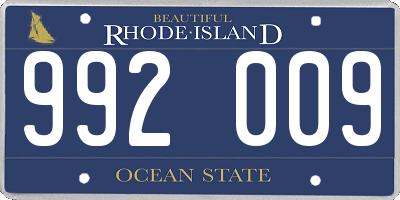 RI license plate 992009