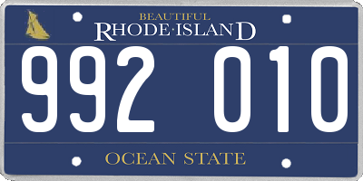 RI license plate 992010