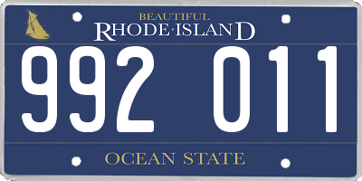 RI license plate 992011