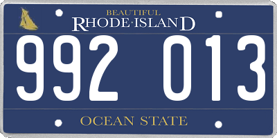 RI license plate 992013