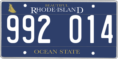 RI license plate 992014