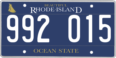 RI license plate 992015