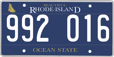 RI license plate 992016