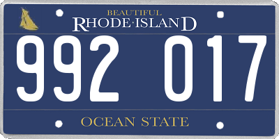 RI license plate 992017