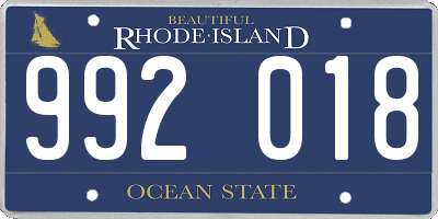 RI license plate 992018