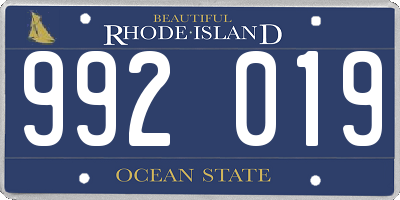 RI license plate 992019