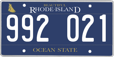 RI license plate 992021