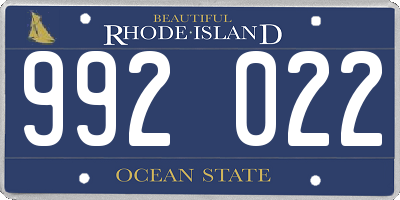 RI license plate 992022