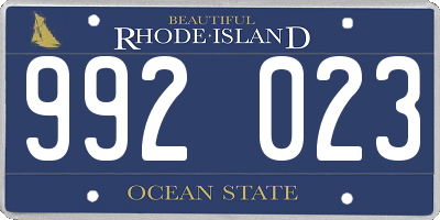 RI license plate 992023