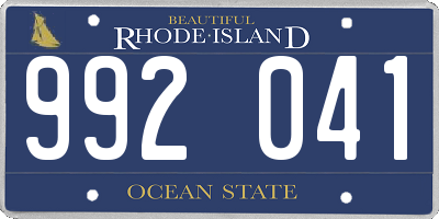 RI license plate 992041