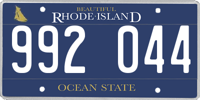 RI license plate 992044