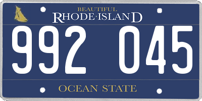 RI license plate 992045