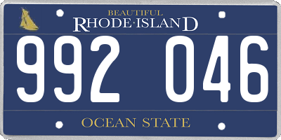 RI license plate 992046