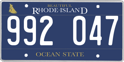 RI license plate 992047