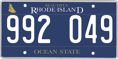 RI license plate 992049