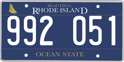 RI license plate 992051