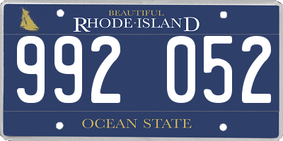 RI license plate 992052