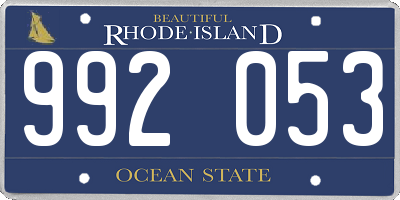 RI license plate 992053