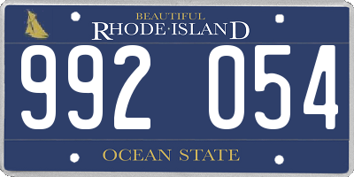 RI license plate 992054