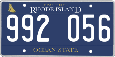 RI license plate 992056