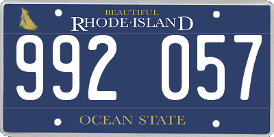 RI license plate 992057