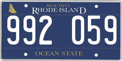 RI license plate 992059