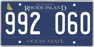 RI license plate 992060